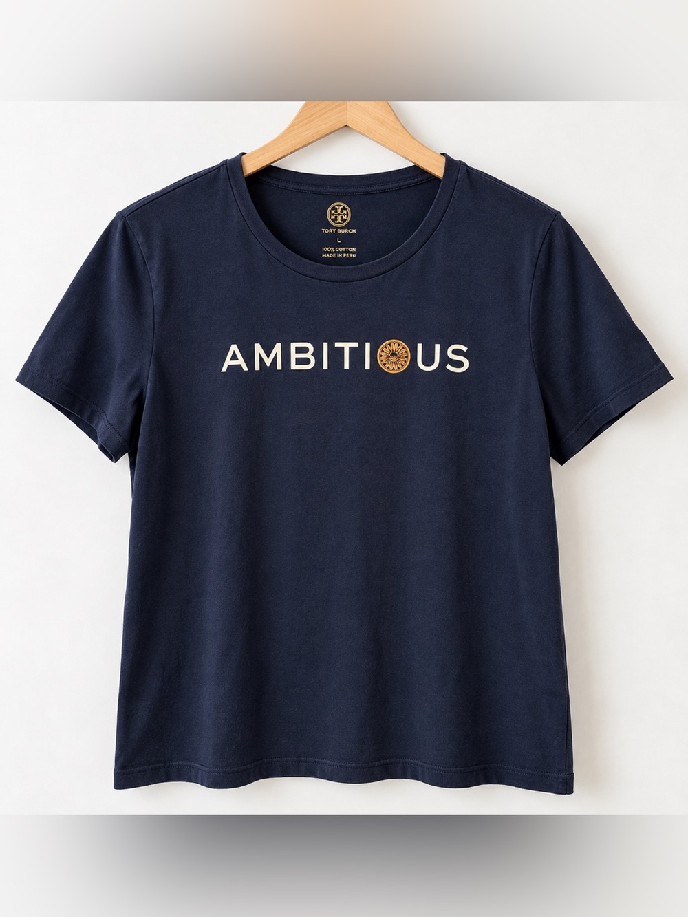 Tory Burch Embrace Ambition Graphic T-Shirt Navy Size L